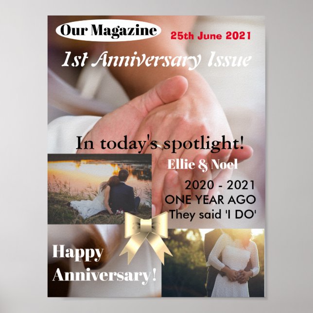 Custom Magazine Cover 1 Year Anniversary Poster (Front)