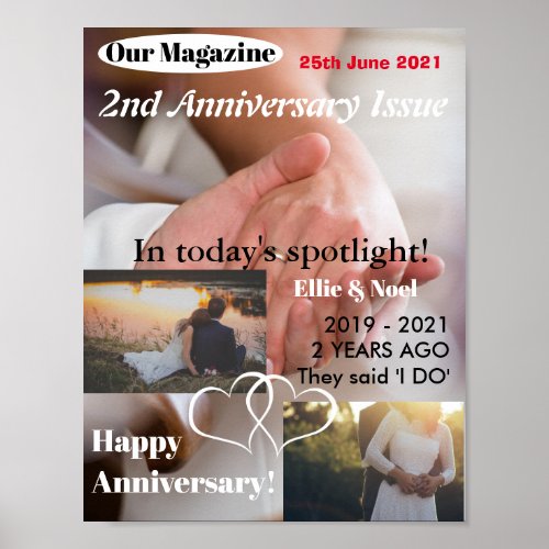 Custom Magazine Cover 2 Year Anniversary Poster