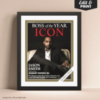 Custom Magazine Cover, Gift for Boss, Best Boss