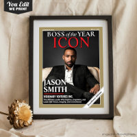 Custom Magazine Cover, Gift for Boss, Best Boss