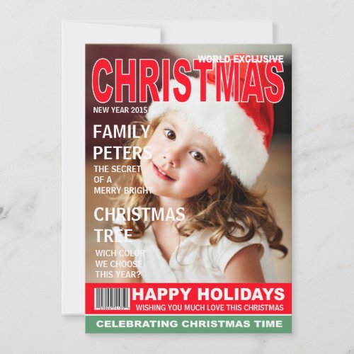 Custom Magazine Cover  Holiday Photo Card