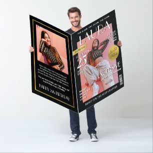 Custom Magazine Greeting Card, Birthday Party Prop Card