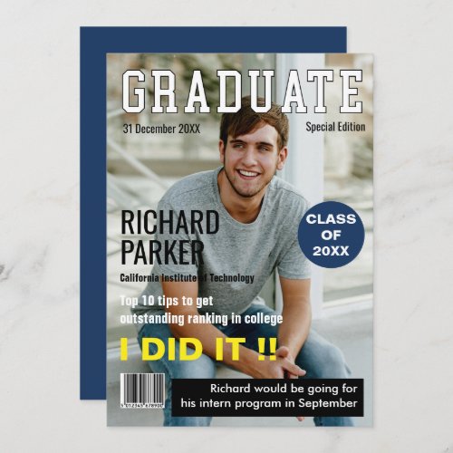 Custom Magazine Style Graduation Announcement