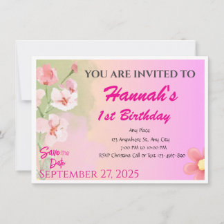Custom Magnet Card Invitation for Girls