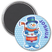Custom Magnet Christmas Snowman characters.