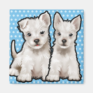 Custom Magnet cute puppy characters.