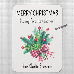 Custom Magnet Favorite Teacher Merry Christmas