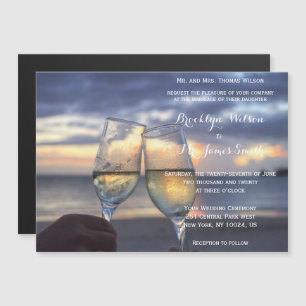 Custom Magnet Sunset On The Beach Wedding Invites
