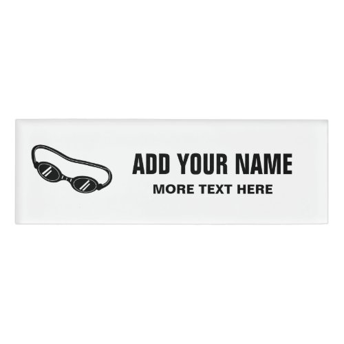 Custom magnetic name tag for swim coach instructor