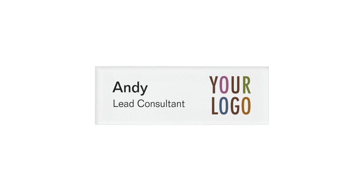 Custom Name Tag with Company Logo Zazzle