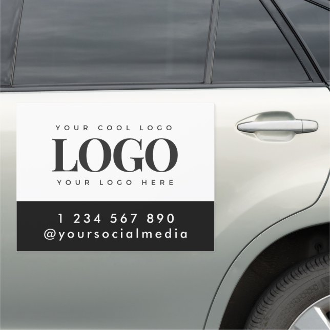 Custom Magnetic Sign Business Logo & Social Media (In Situ)