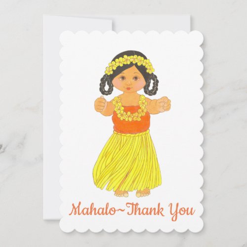 Custom Mahalo _ Thank YouHawaiian Luau Card