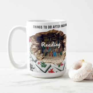 Custom Mahjong Mug for Book Lovers, Reading Gift