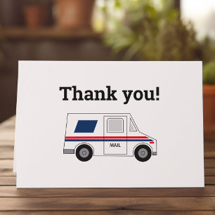 Custom Mail Carrier Folded Letterpress Thank You Card