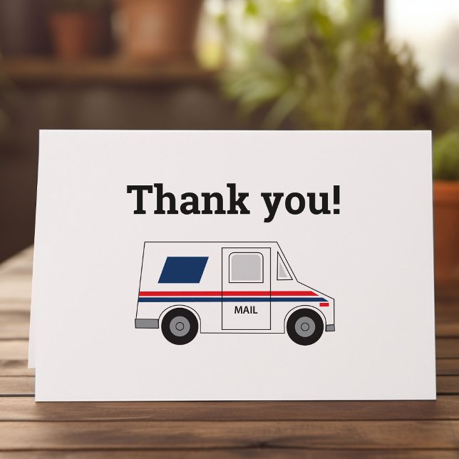 Custom Mail Carrier Folded Letterpress Thank You Card (Mail Carrier thank you card for customers)