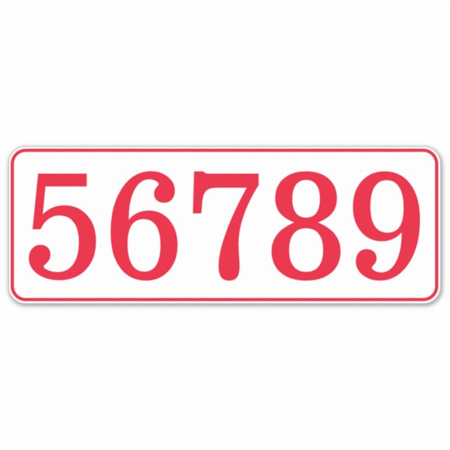 Custom mailbox house number template vinyl sticker (Front)