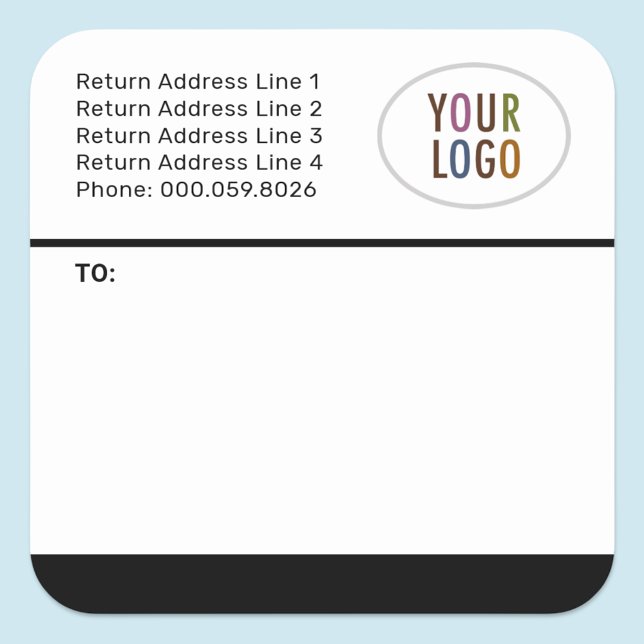 Custom Mailing Shipping Labels Logo Return Address (MISOOK Shipping Label with Logo Black Trim)