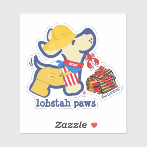 Custom Maine Lobstah Paws Pup Dog Silhouette Sticker