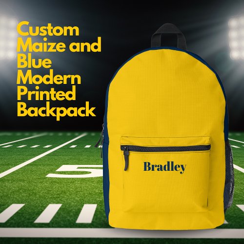 Custom Maize and Blue Modern  Printed Backpack