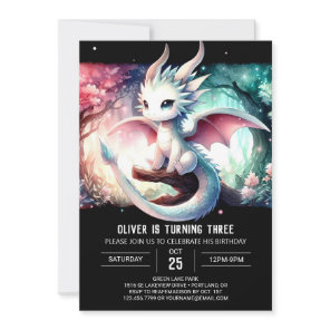 Custom Majestic Dragon Birthday Invitation