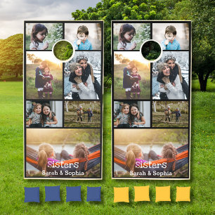 Custom Make Unique Personalized Sisters 7 Photos Cornhole Set