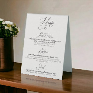 Custom Make Your Own 3-Course Dinner Menu Template Table Tent