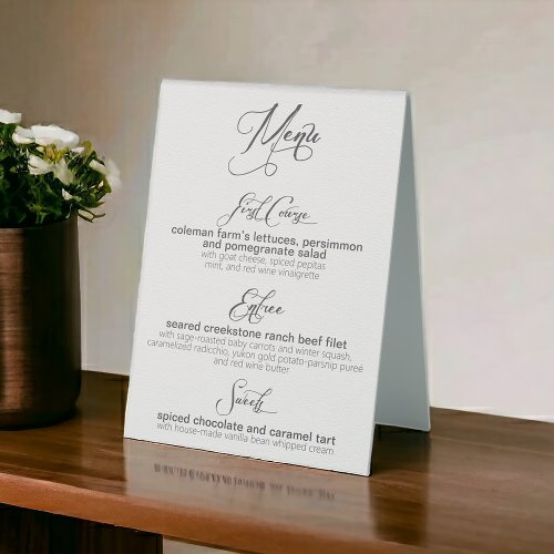 Custom Make Your Own 3_Course Dinner Menu Template Table Tent Sign