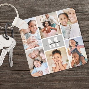 Custom Make Your Own 6 Photo Collage Keychain