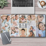 Custom Make Your Own 8 Photo Collage Desk Mat<br><div class="desc">Personalized Initial Name Monogram Photo Collage Desk Mat. Add a personal and stylish touch to your workspace with this custom desk mat, perfect as an office accessory or extra-large mouse pad for your work-from-home business. The design features a gray box in the center with a crisp white initial letter and...</div>