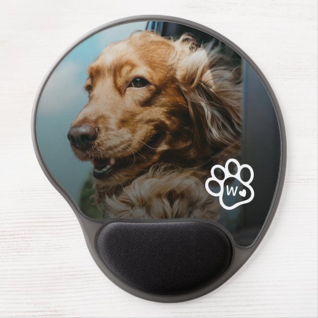 Custom Make Your Own Pet Photo Potrait Monogram Gel Mouse Pad (Front)