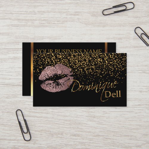 Custom _ Makeup Artist _ Dusty Rose Gold Business Card