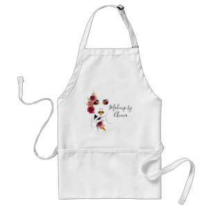 Custom Makeup Artist Floral Glam Beauty Face Adult Apron