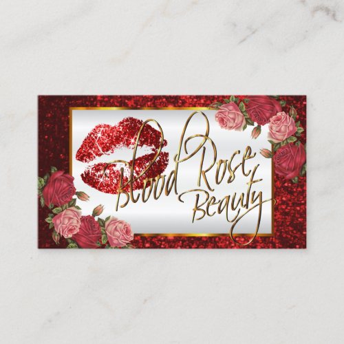 Custom _ Makeup Artist _ Red Rose Business Card