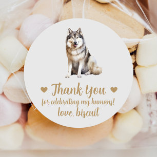 Custom Malamute Dog Wedding Favor Stickers