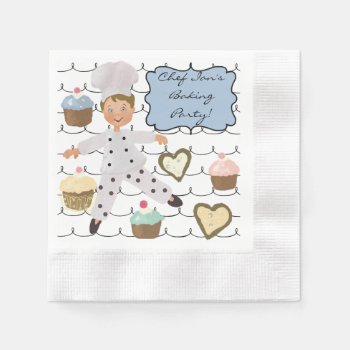 Custom Male Chef Baking Party Paper Napkins by kids_birthdays at Zazzle