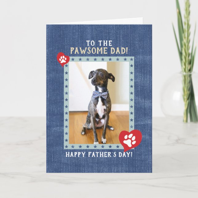 Custom Male Dog Photo Father's Day Card - fdmdrh (Front)