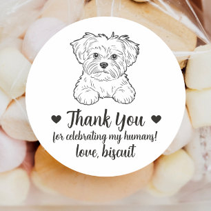 Custom Maltese Dog Wedding Favor Stickers