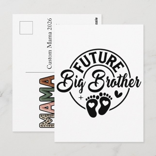 Custom Mama 2026 Faux Baby Feet Keepsake Postcard (Front/Back)