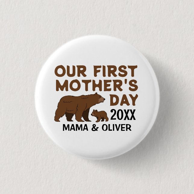 Custom Mama And Kid  Button (Front)