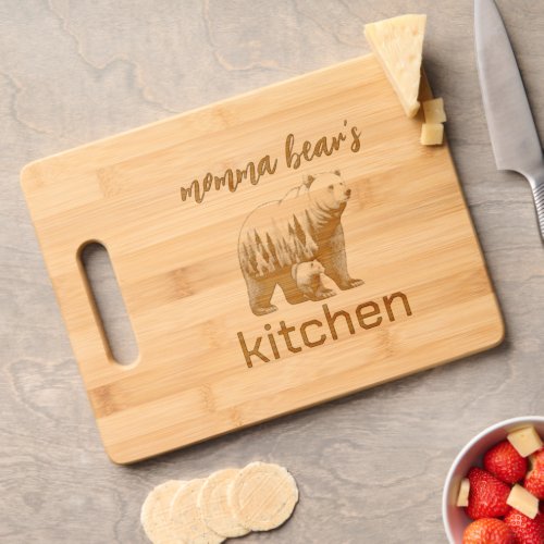 Custom Mama Bear Kitchen Mothers Day Cutting Board