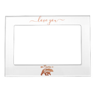 Custom MAMA BEAR Rose Gold Happy Mom Mothers Day Magnetic Frame