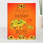 Custom MAMA BEAR Sunflower Mom Birthday Mother Day Card (Front)