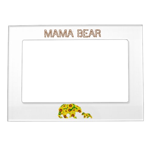 Custom MAMA BEAR Sunflowers Happy Mom Mothers Day Magnetic Frame
