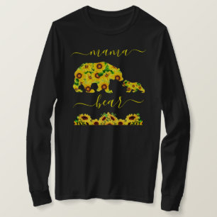 Custom MAMA BEAR Sunflowers Mom Women Deep V-neck T-Shirt