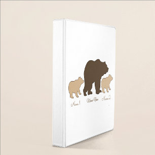Custom Mama Bear With 2 Kid Names Mothers Day Gift 3 Ring Binder