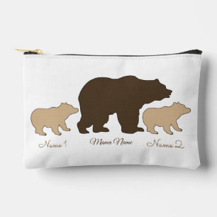 Custom Mama Bear With 2 Kid Names Mothers Day Gift Accessory Pouch