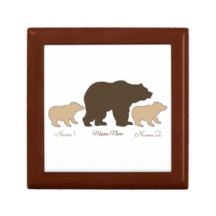 Custom Mama Bear With 2 Kid Names Mothers Day Gift Box