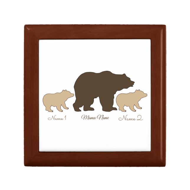 Custom Mama Bear With 2 Kid Names Mothers Day Gift Box (Front)