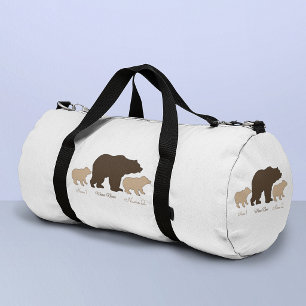 Custom Mama Bear With 2 Kid Names Mothers Day Gift Duffle Bag