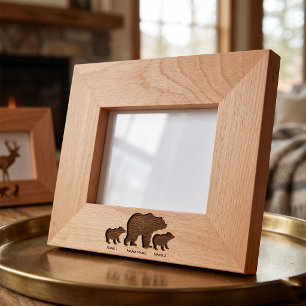Custom Mama Bear With 2 Kid Names Mothers Day Gift Engraved Frames